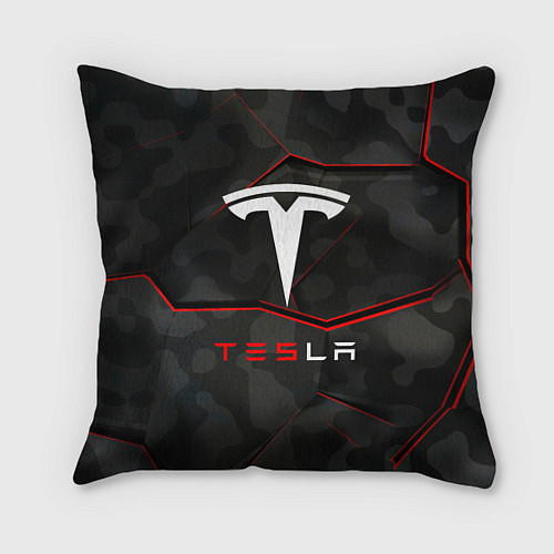 Подушка квадратная Tesla Sport Logo / 3D-принт – фото 1