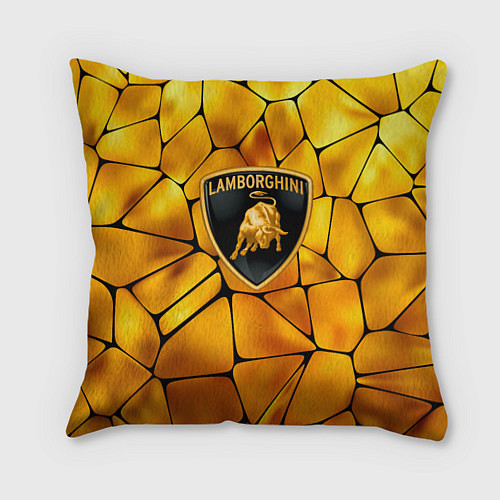 Подушка квадратная Lamborghini Gold плиты / 3D-принт – фото 1