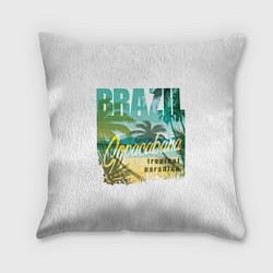 Подушка квадратная Тропический Рай Бразилии, цвет: 3D-принт