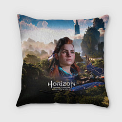 Подушка квадратная Aloy Horizon Forbidden West game, цвет: 3D-принт