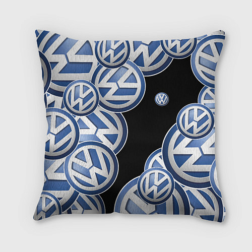 Подушка квадратная Volkswagen logo Pattern / 3D-принт – фото 1