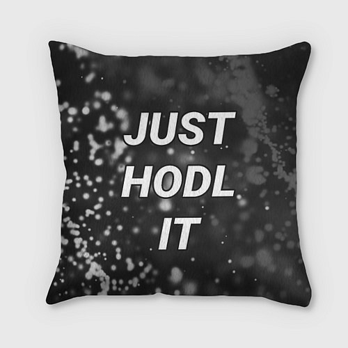 Подушка квадратная CRYPTO - JUST HODL IT Частицы / 3D-принт – фото 1