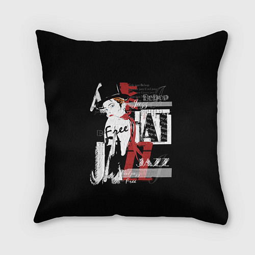 Подушка квадратная JAZZ девушка / 3D-принт – фото 1