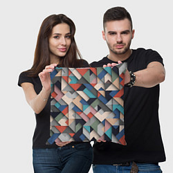 Подушка квадратная Herringbone 3D Вышивка Ёлочка, цвет: 3D-принт — фото 2