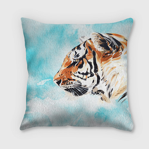 Подушка квадратная Tiger paints / 3D-принт – фото 1