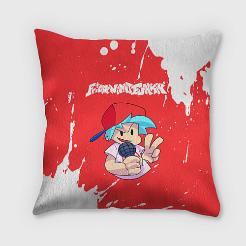 Подушка квадратная FRIDAY NIGHT FUNKIN - ПАРЕНЬ - Брызги / 3D-принт – фото 1