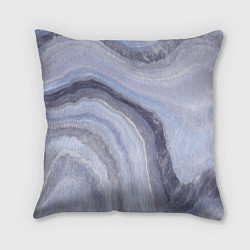 Подушка квадратная Дизайн с эффектом мрамора синего цвета, цвет: 3D-принт
