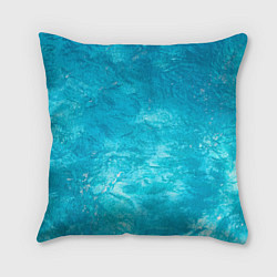 Подушка квадратная Голубой океан Голубая вода, цвет: 3D-принт