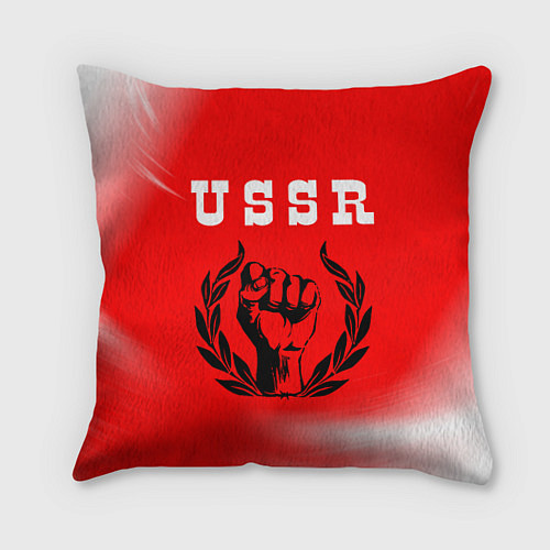 Подушка квадратная USSR - КУЛАК Космос / 3D-принт – фото 1