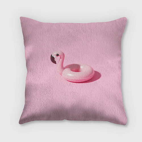 Подушка квадратная Flamingos Розовый фламинго / 3D-принт – фото 1
