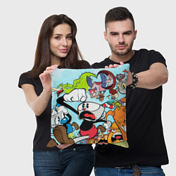 Подушка квадратная Побег От Боссов Магман Cuphead, цвет: 3D-принт — фото 2