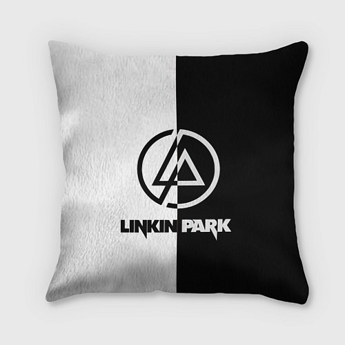 Подушка квадратная Linkin Park ЧБ / 3D-принт – фото 1