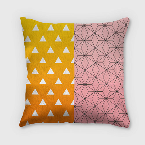 Подушка квадратная ЗЕНИТЦУ НЕЗУКО КЛИНОК РАССЕКАЮЩИЙ ДЕМОНОВ / 3D-принт – фото 1