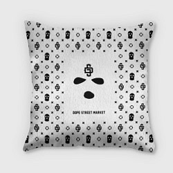 Подушка квадратная Узор White Phantom Ski Mask Dope Street Market, цвет: 3D-принт