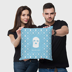 Подушка квадратная Узор Sky Blue Ski Mask Dope Street Market, цвет: 3D-принт — фото 2