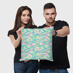 Подушка квадратная Камуфляж пастельные цвета, цвет: 3D-принт — фото 2