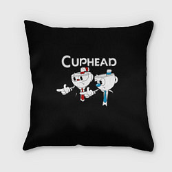 Подушка квадратная Cuphead грозные ребята из Криминального чтива, цвет: 3D-принт