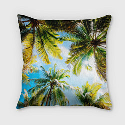 Подушка квадратная Пальмы под солнцем, цвет: 3D-принт