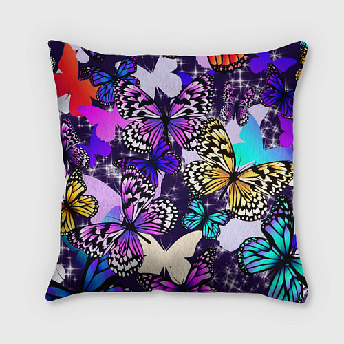 Подушка квадратная Бабочки Butterflies / 3D-принт – фото 1