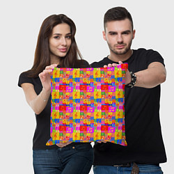 Подушка квадратная Красочные Музыкальные Ноты, цвет: 3D-принт — фото 2