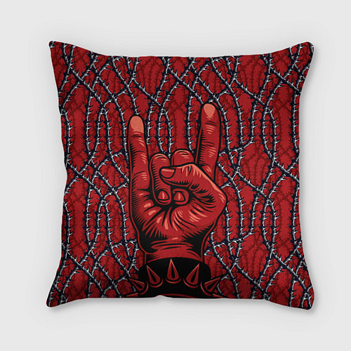 Подушка квадратная Рок-н-ролл рулит / 3D-принт – фото 1