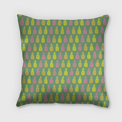 Подушка квадратная Шествие ананасов, цвет: 3D-принт
