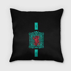 Подушка квадратная Красный Демон с Свитком, цвет: 3D-принт