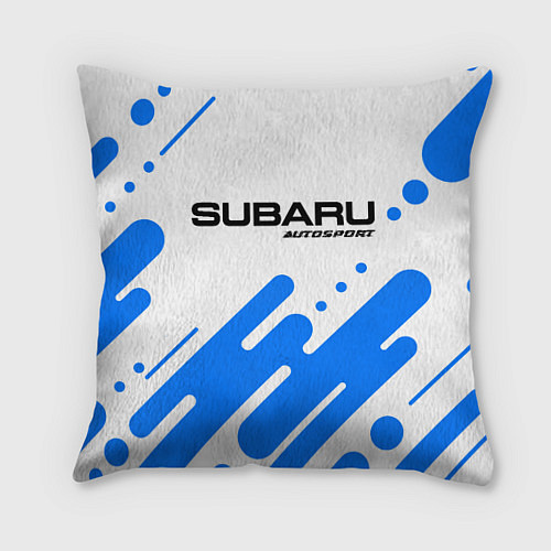 Подушка квадратная СУБАРУ Autosport Абстракция / 3D-принт – фото 1