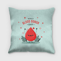 Подушка квадратная Капелька крови, цвет: 3D-принт