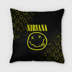 Подушка квадратная NIRVANA логотипы, цвет: 3D-принт