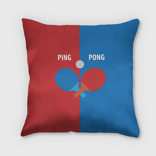 Подушка квадратная PING PONG теннис / 3D-принт – фото 1
