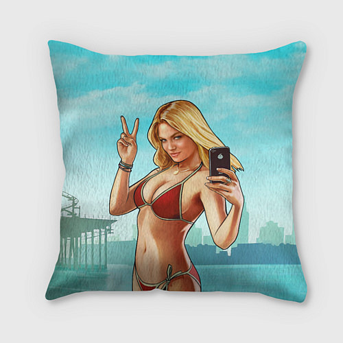 Подушка квадратная GTA Beach girl / 3D-принт – фото 1