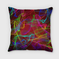Подушка квадратная Color neon pattern Vanguard, цвет: 3D-принт