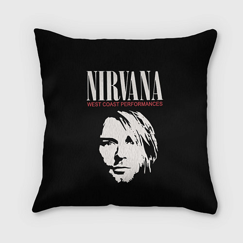 Подушка квадратная NIRVANA Kurt Cobain / 3D-принт – фото 1