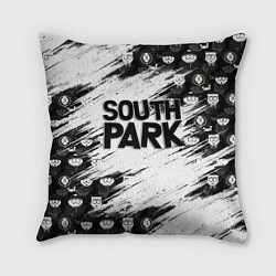 Подушка квадратная Южный парк - персонажи и логотип South Park, цвет: 3D-принт