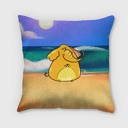 Подушка квадратная Желтый слон, цвет: 3D-принт