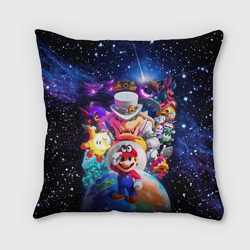 Подушка квадратная Super Mario Odyssey Space Video game / 3D-принт – фото 1