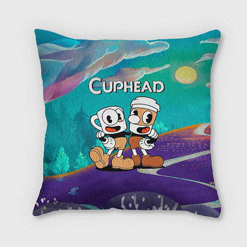 Подушка квадратная Cuphead чашечка кофе / 3D-принт – фото 1