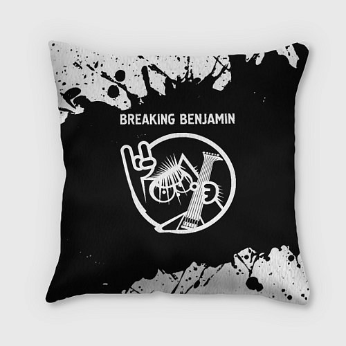 Подушка квадратная Breaking Benjamin КОТ Брызги / 3D-принт – фото 1