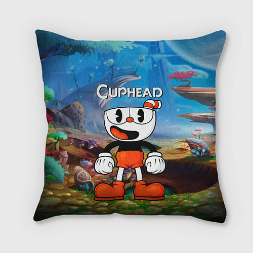 Подушка квадратная Cuphead Красная чашечка / 3D-принт – фото 1