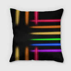 Подушка квадратная Неоновое свечение Minimalism Neon, цвет: 3D-принт