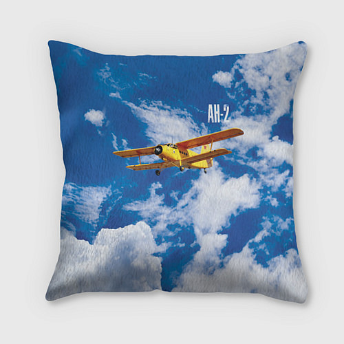 Подушка квадратная Гражданский самолет Ан-2 / 3D-принт – фото 1