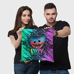 Подушка квадратная POPPY PLAYTIME HAGGY WAGGY - ПОППИ ПЛЕЙТАЙМ ХАГГИ, цвет: 3D-принт — фото 2