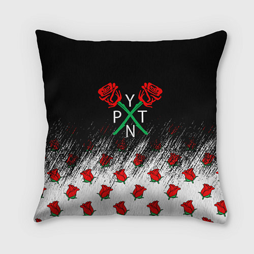 Подушка квадратная PYTN X ROSE пейтон моормиер / 3D-принт – фото 1