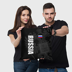 Подушка квадратная RUSSIA - BLACK EDITION, цвет: 3D-принт — фото 2