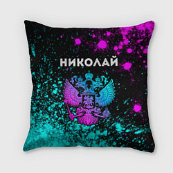 Подушка квадратная Николай Россия, цвет: 3D-принт