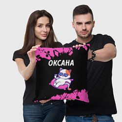 Подушка квадратная Оксана КОШЕЧКА Брызги, цвет: 3D-принт — фото 2