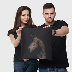 Подушка квадратная Лошадь Благородство, цвет: 3D-принт — фото 2