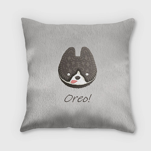 Подушка квадратная Oreo! Пёсик из офиса разработчиков Sky / 3D-принт – фото 1