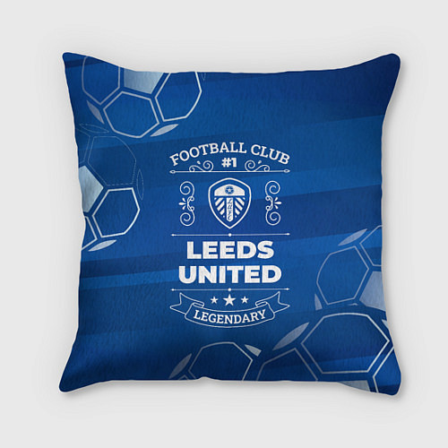 Подушка квадратная Leeds United Football Club Number 1 / 3D-принт – фото 1